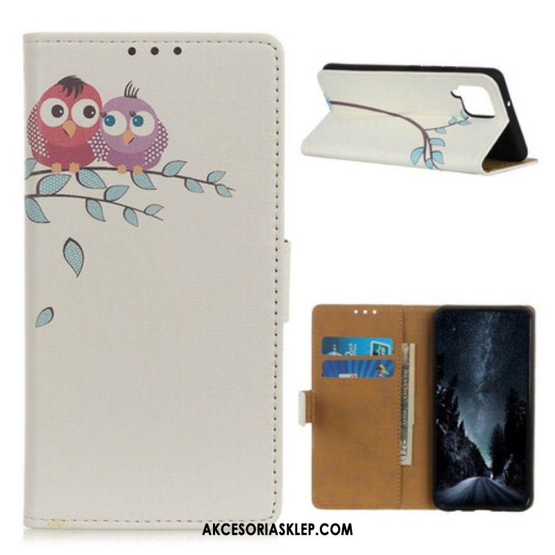 Etui Folio do Samsung Galaxy M12 / A12 Para Sowy Na Drzewie