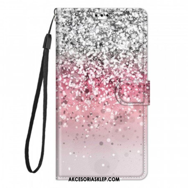 Etui Folio do Samsung Galaxy M23 5G Cekiny Z Paskiem