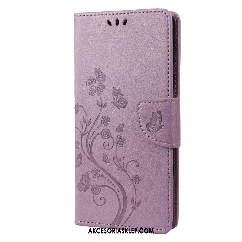 Etui Folio do Samsung Galaxy M23 5G Motyle I Kwiaty