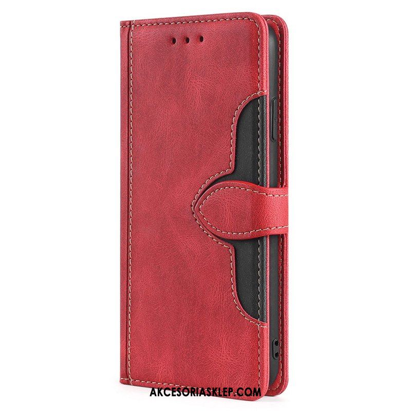 Etui Folio do Samsung Galaxy M32 Dwukolorowa Stylowa Sztuczna Skóra