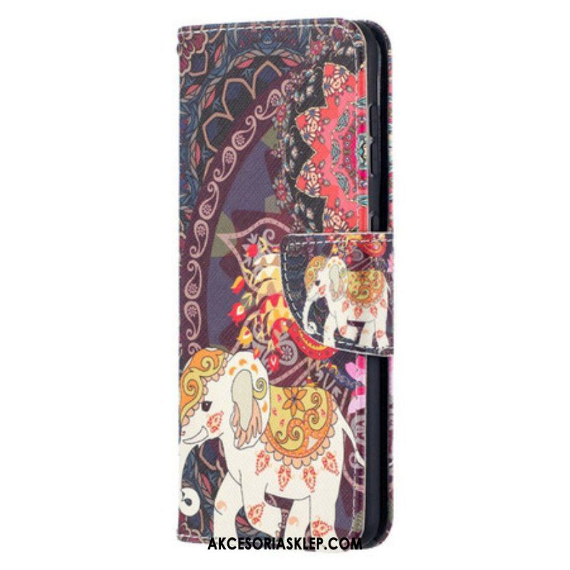 Etui Folio do Samsung Galaxy S21 5G Mandala Etnicznych Słoni