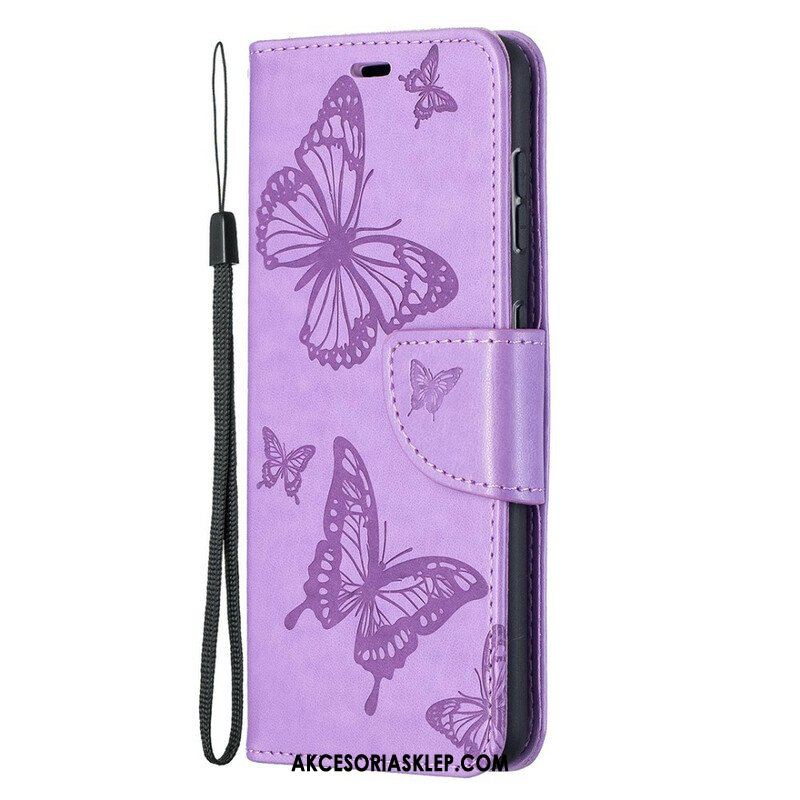 Etui Folio do Samsung Galaxy S21 5G Motyle W Locie Z Smyczą