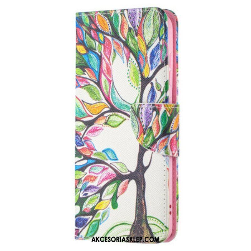 Etui Folio do Samsung Galaxy S21 FE Kolorowe Drzewo