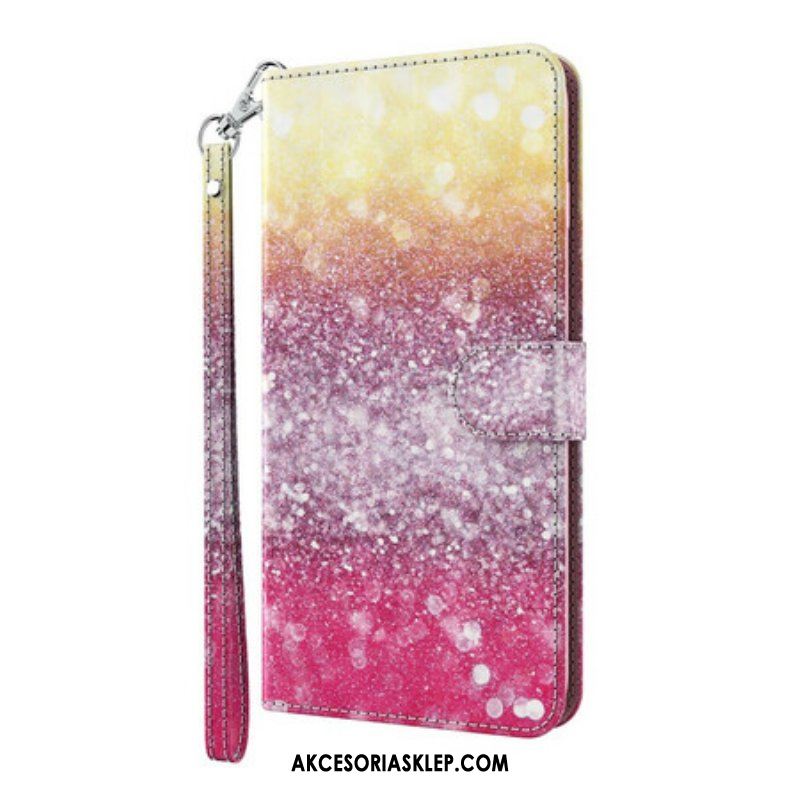 Etui Folio do Samsung Galaxy S21 Plus 5G Magenta Brokatowy Gradient