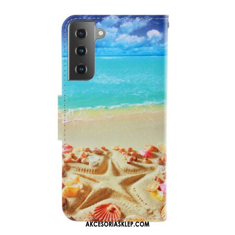 Etui Folio do Samsung Galaxy S21 Plus 5G z Łańcuch Plaża Smyczkowa