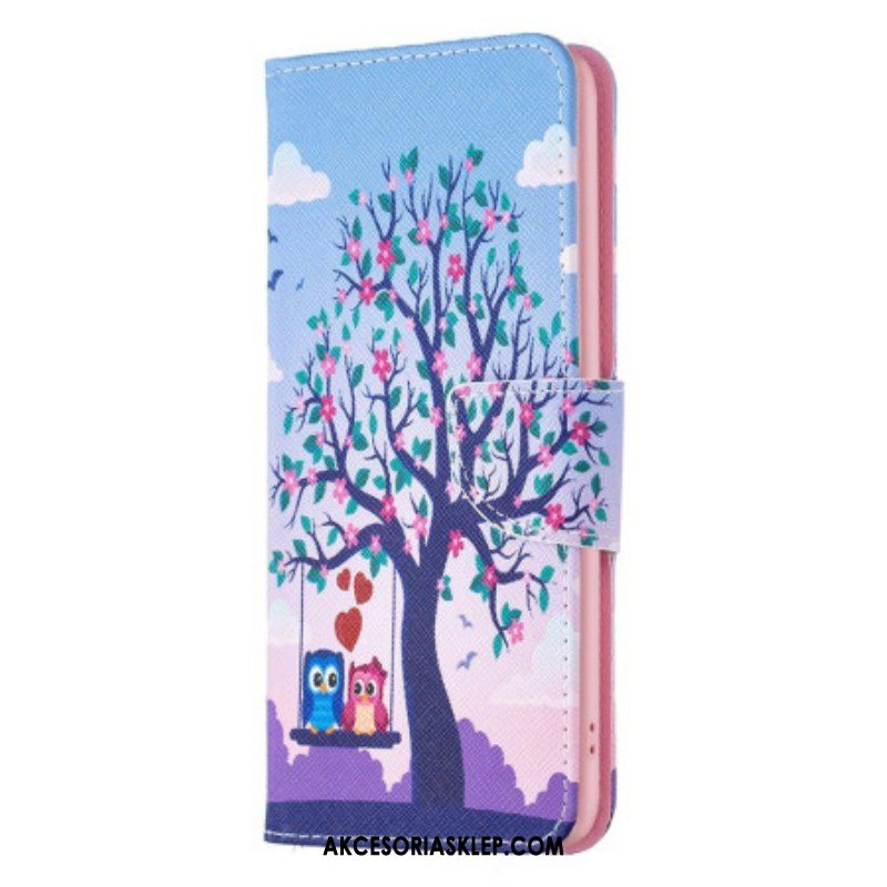 Etui Folio do Samsung Galaxy S23 5G Sowy Na Huśtawce