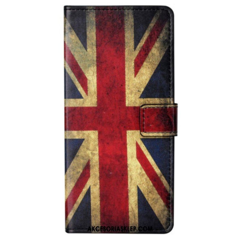 Etui Folio do Samsung Galaxy S23 5G Vintage Angielska Flaga