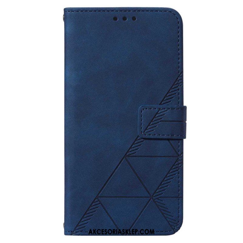 Etui Folio do Samsung Galaxy S23 5G z Łańcuch Trójkąty Paska