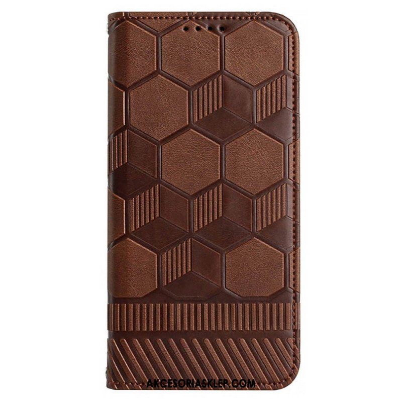 Etui Folio do Samsung Galaxy S23 Plus 5G z Łańcuch Futbolowy Styl Z Paskami