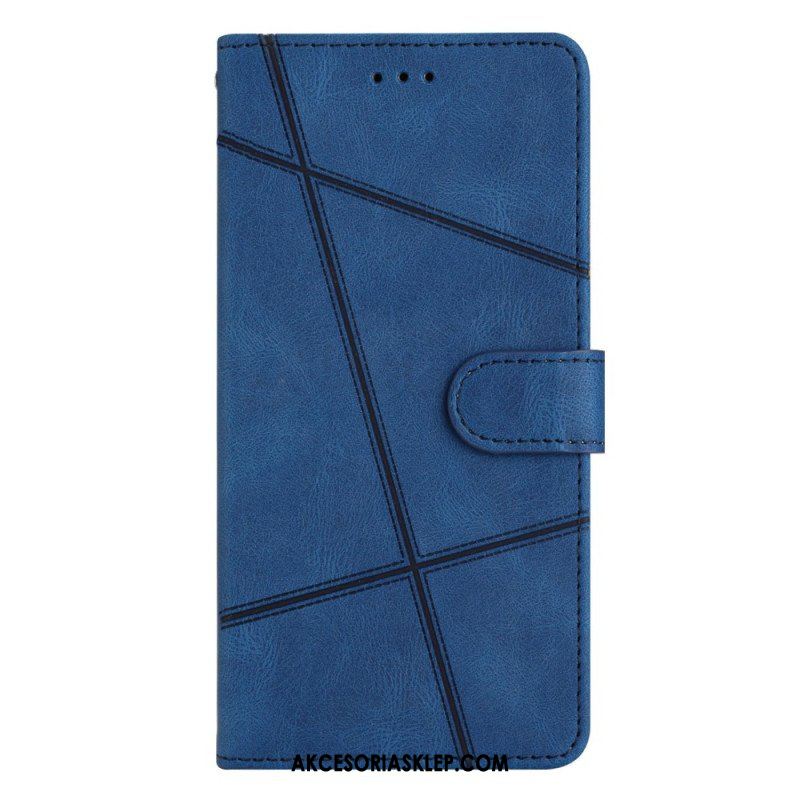 Etui Folio do Samsung Galaxy S23 Ultra 5G z Łańcuch Linie Smyczy