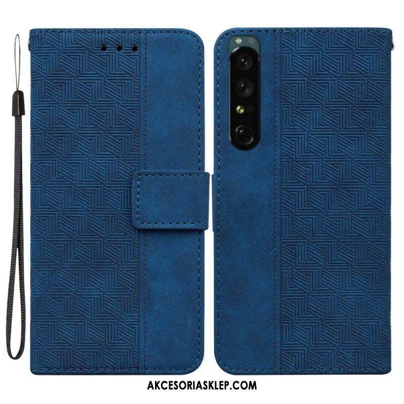 Etui Folio do Sony Xperia 1 IV z Łańcuch Pasiasty Wzór