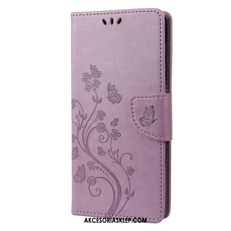 Etui Folio do Sony Xperia 10 IV Kwiaty I Motyle