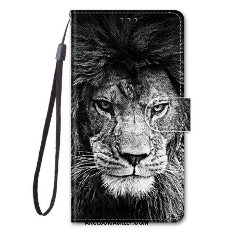 Etui Folio do Sony Xperia 10 IV z Łańcuch Smycz Lew