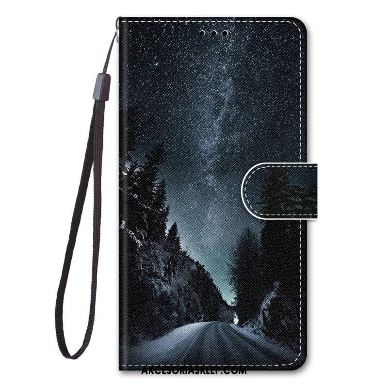 Etui Folio do Xiaomi 12 / 12X z Łańcuch Pasiaste Niebo