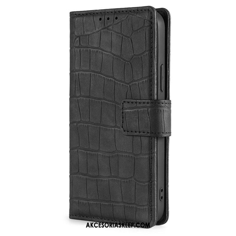 Etui Folio do Xiaomi 12 Pro Krokodyl Dotykający Skóry