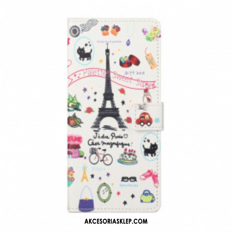 Etui Folio do Xiaomi Redmi Note 10 Pro Kocham Paryż