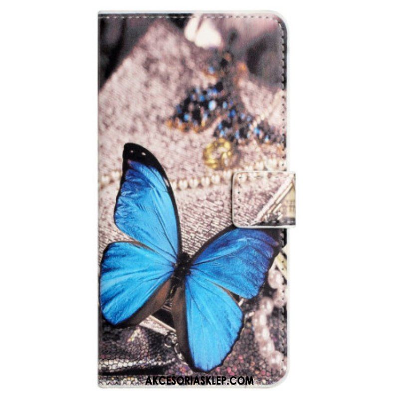 Etui Folio do Xiaomi Redmi Note 12 4G Niebieski Motyl