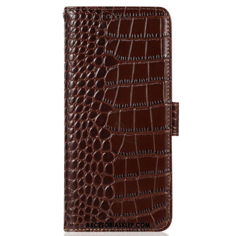 Etui Folio do Xiaomi Redmi Note 12 Pro Rfid W Stylu Krokodyla