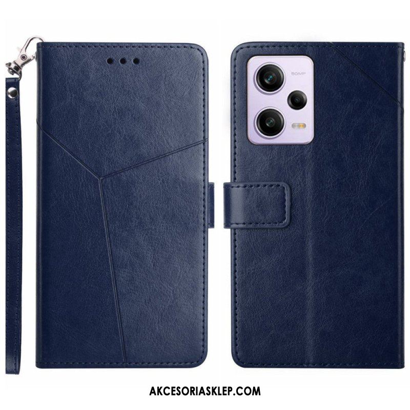 Etui Folio do Xiaomi Redmi Note 12 Pro z Łańcuch Projekt Z Paskami Y