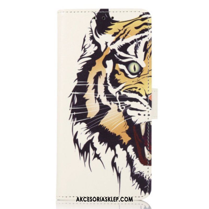 Etui Folio do iPhone 14 Pro Max Zaciekły Tygrys