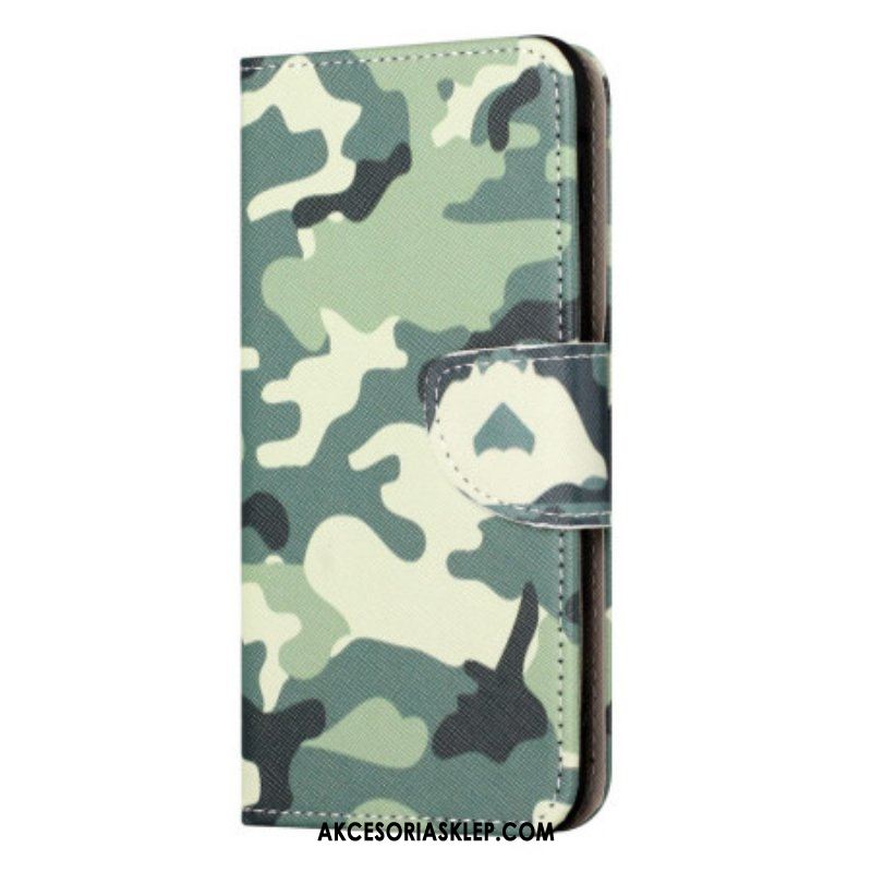 Etui Folio do iPhone 15 Kamuflaż Wojskowy