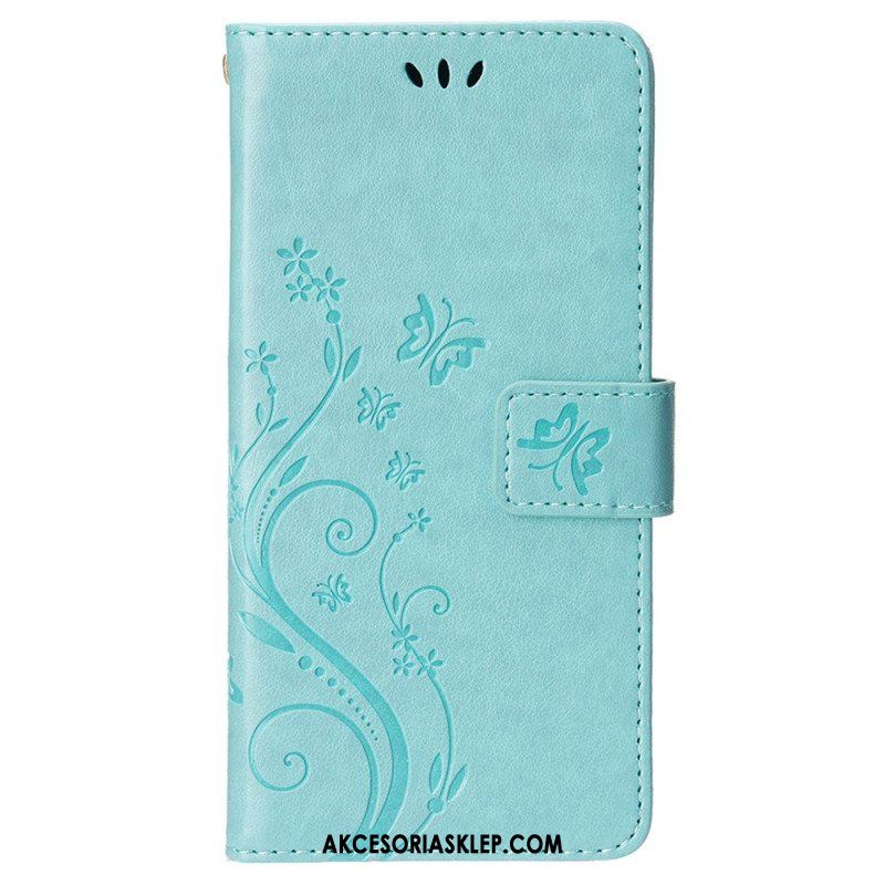 Etui Folio do iPhone 15 Plus Kwiaty I Motyle