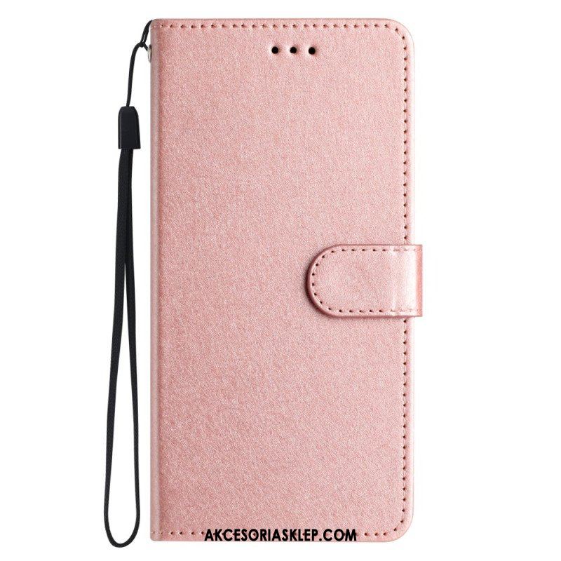 Etui Folio do iPhone 15 Plus z Łańcuch Pastelowy Z Paskiem