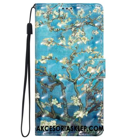 Etui Folio iPhone 16 Pro Sztuka Kwiatowa Z Paskiem Etui Ochronne