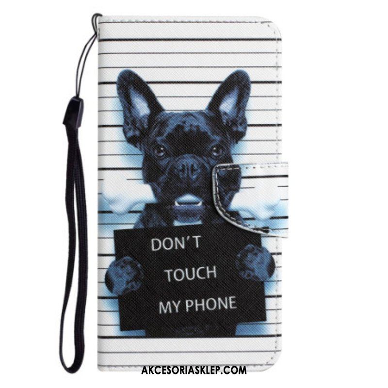 Etui Na Telefon Pokrowce do Samsung Galaxy A54 5G z Łańcuch Pies Nie Dotyka Smyczą