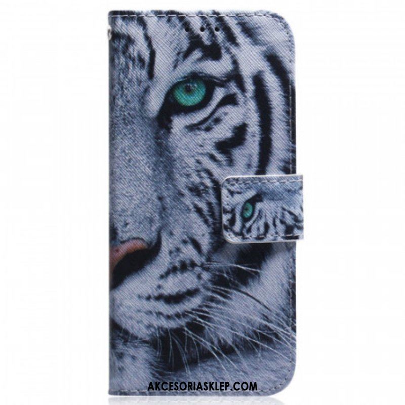 Etui Na Telefon Pokrowce do Samsung Galaxy M53 5G Biały Tygrys