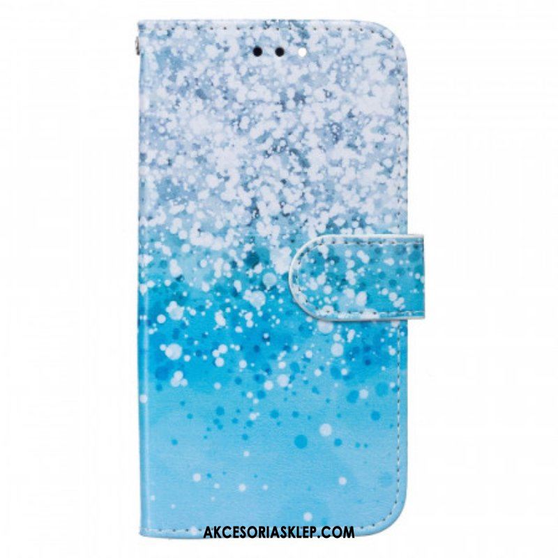 Etui Na Telefon Pokrowce do Samsung Galaxy S22 5G Gradient Niebieskiego Brokatu