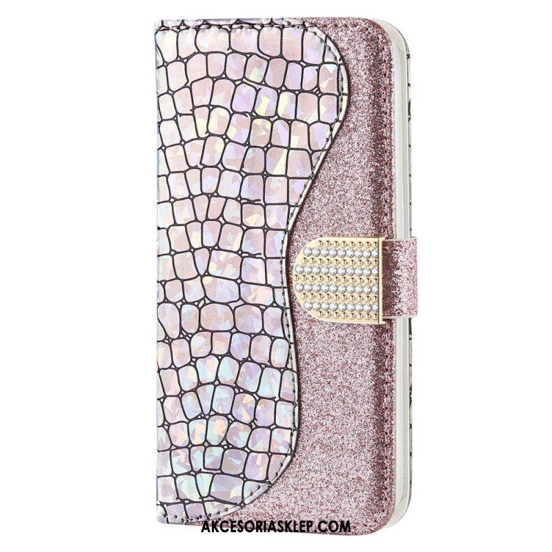 Etui Na Telefon Pokrowce do Samsung Galaxy S23 Ultra 5G Krokodyle Diamenty