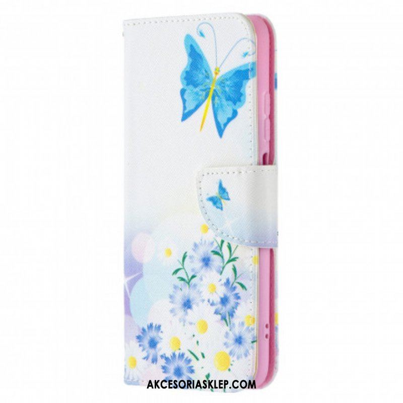 Etui Na Telefon Pokrowce do Xiaomi Redmi Note 10 / 10S Malowane Motyle I Kwiaty