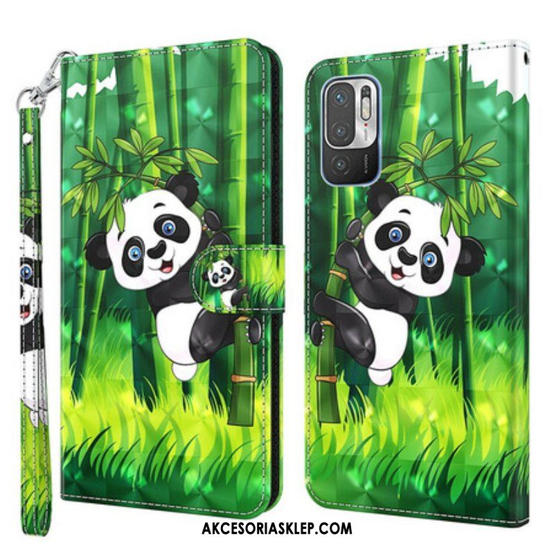 Etui Na Telefon Pokrowce do Xiaomi Redmi Note 10 5G Panda I Bambus