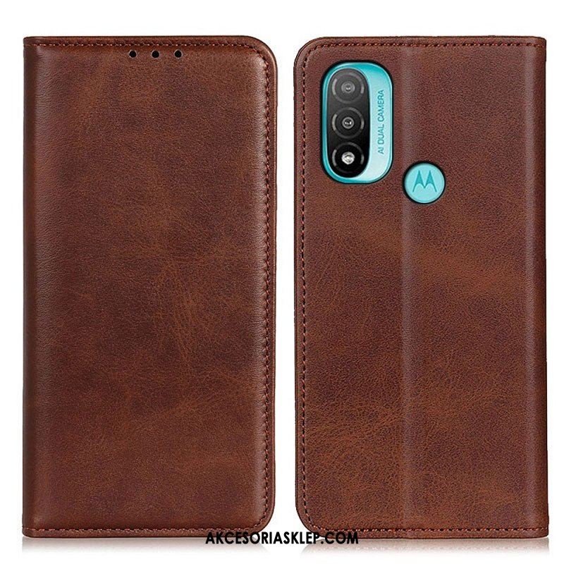 Etui Na Telefon do Moto E40 / E30 / E20 Etui Folio Elegancka Dwoina Skórzana