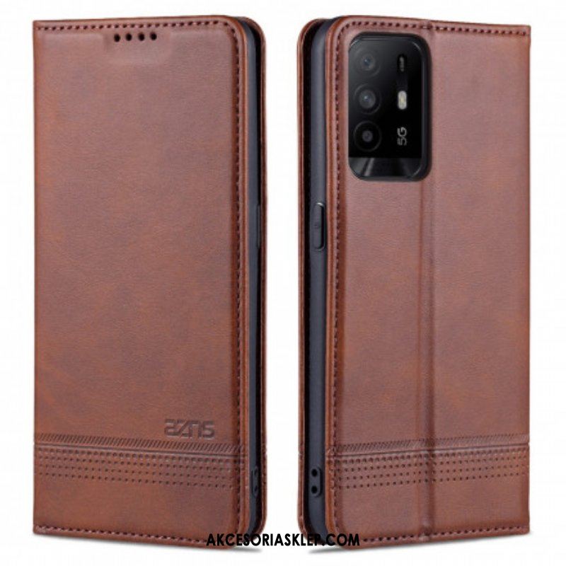 Etui Na Telefon do Oppo A94 5G Etui Folio Stylizacja Skóry Azns