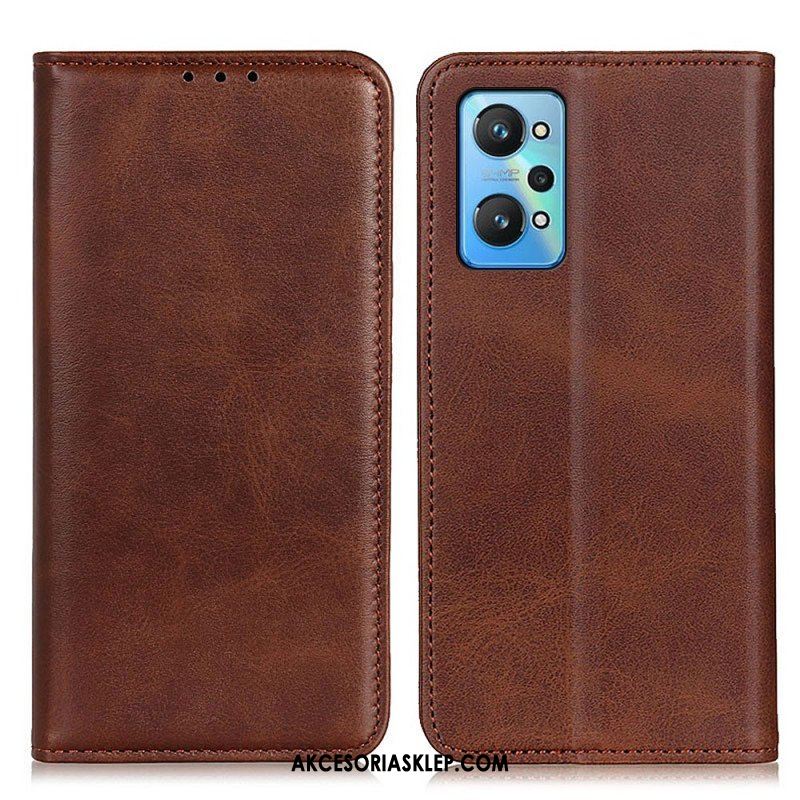 Etui Na Telefon do Realme GT Neo 3T / Neo 2 Etui Folio Elegancka Dwoina Skórzana