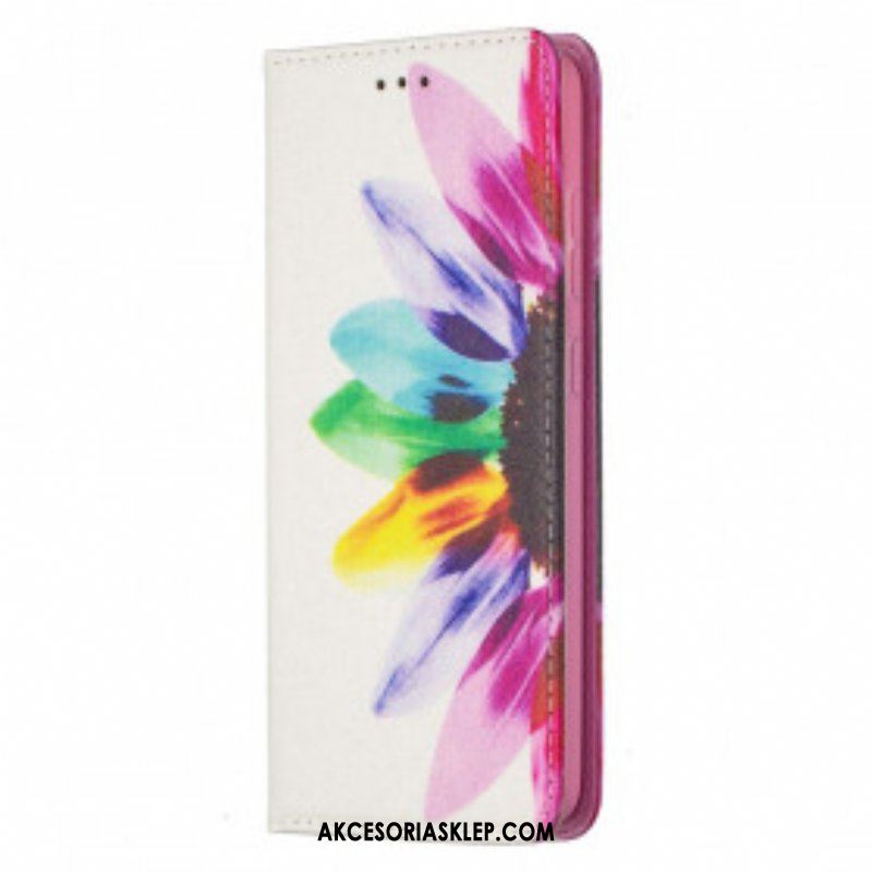 Etui Na Telefon do Samsung Galaxy A52 4G / A52 5G / A52s 5G Etui Folio Akwarela Kwiat
