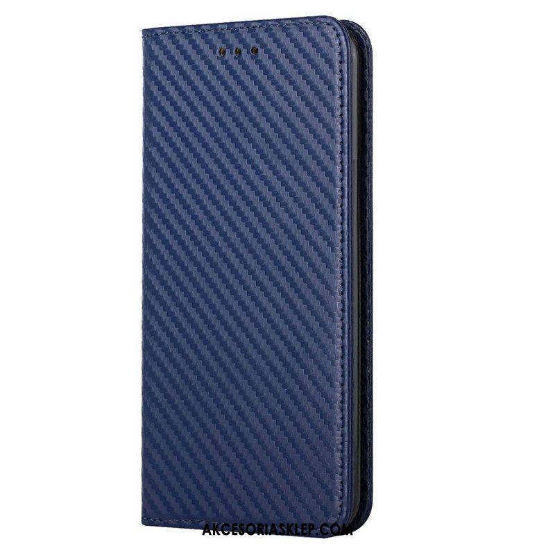 Etui Na Telefon do Samsung Galaxy S23 Plus 5G z Łańcuch Etui Folio Pasek W Stylu Włókna Węglowego