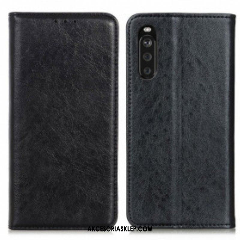 Etui Na Telefon do Sony Xperia 5 III Etui Folio Teksturowana Dwoina Skóry