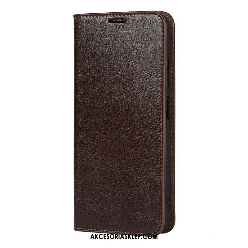 Etui Na Telefon do Xiaomi Redmi Note 10 5G Etui Folio Prawdziwa Skóra