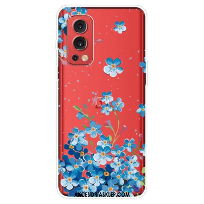 Etui do OnePlus Nord 2 5G Niebieskie Kwiaty