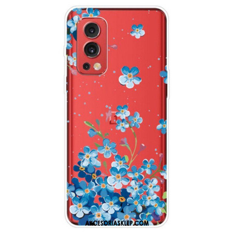 Etui do OnePlus Nord 2 5G Niebieskie Kwiaty