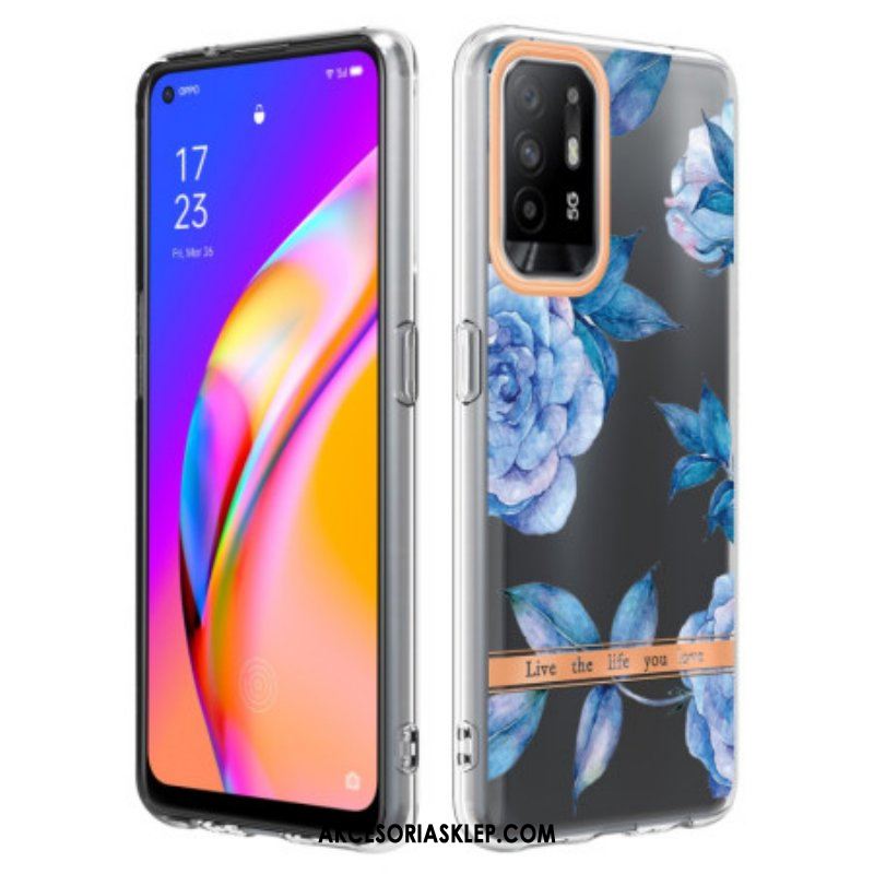 Etui do Oppo A94 5G Piwonie Kwiaty Bezszwowe