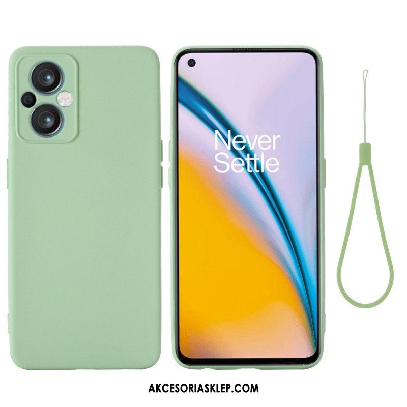 Etui do Oppo Reno 8 Lite z Łańcuch Płynny Silikon W Paski