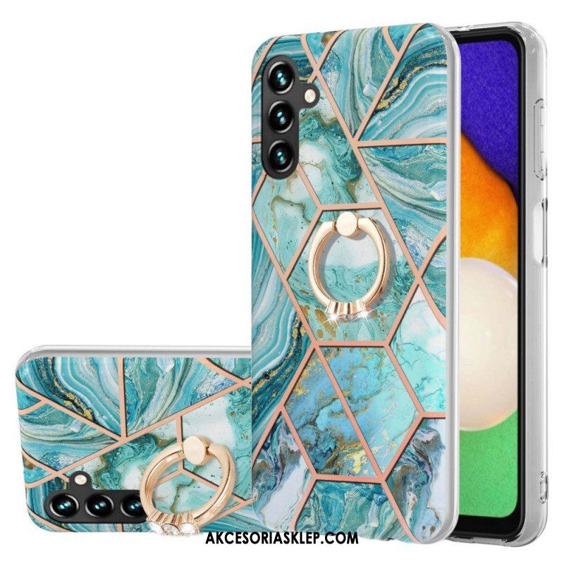 Etui do Samsung Galaxy A13 5G / A04s Geometryczny Marmur Z Podporą Pierścienia