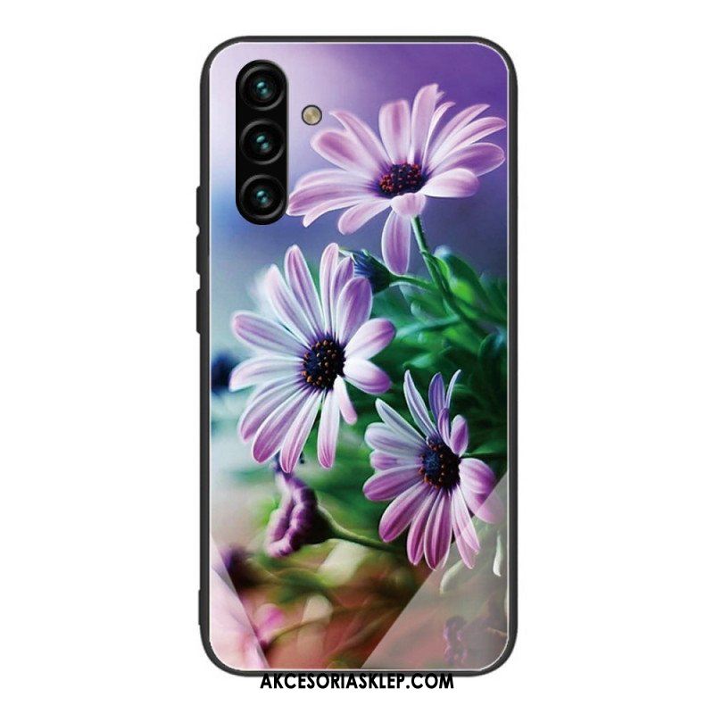Etui do Samsung Galaxy A13 5G / A04s Kwiaty Ze Szkła Hartowanego