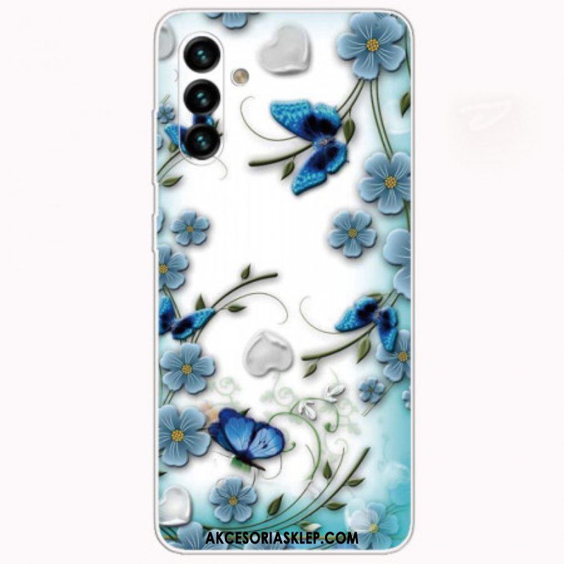 Etui do Samsung Galaxy A13 5G / A04s Retro Motyle I Kwiaty