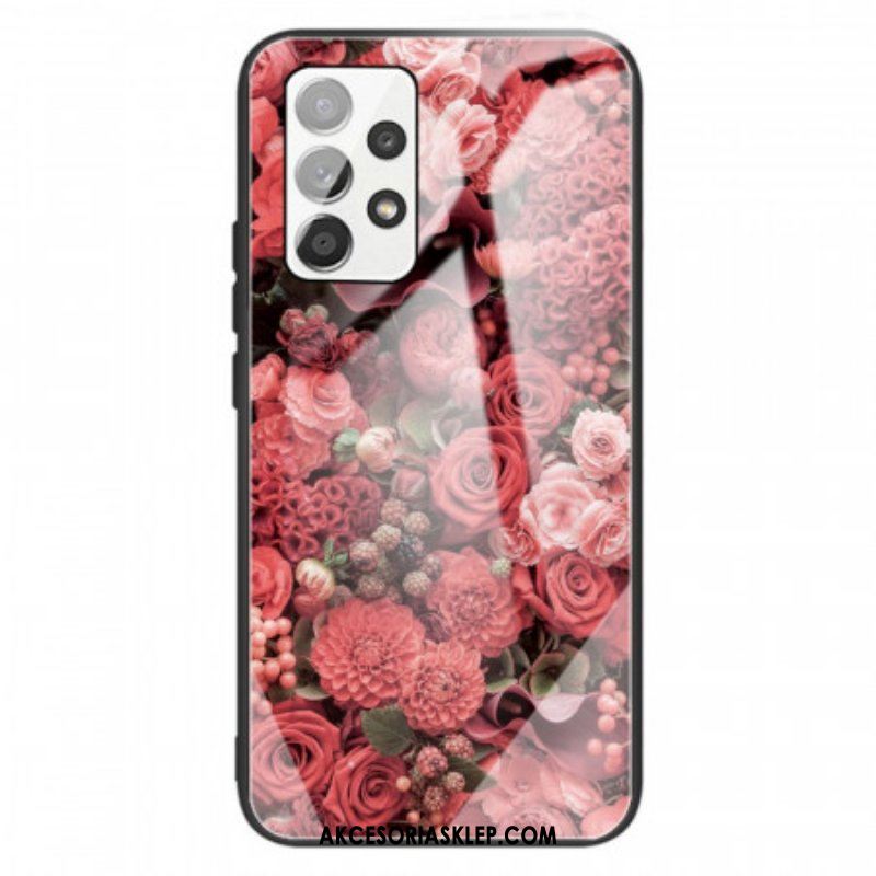 Etui do Samsung Galaxy A13 Szkło Hartowane W Kwiaty Róży