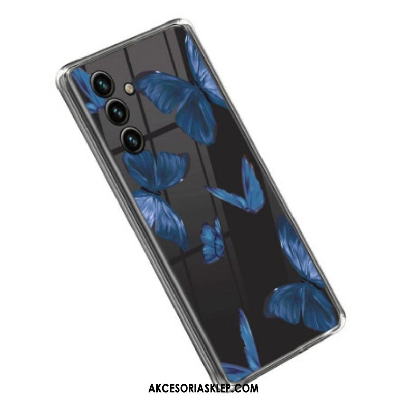 Etui do Samsung Galaxy A14 / A14 5G Bezszwowi Błękitni Motyle